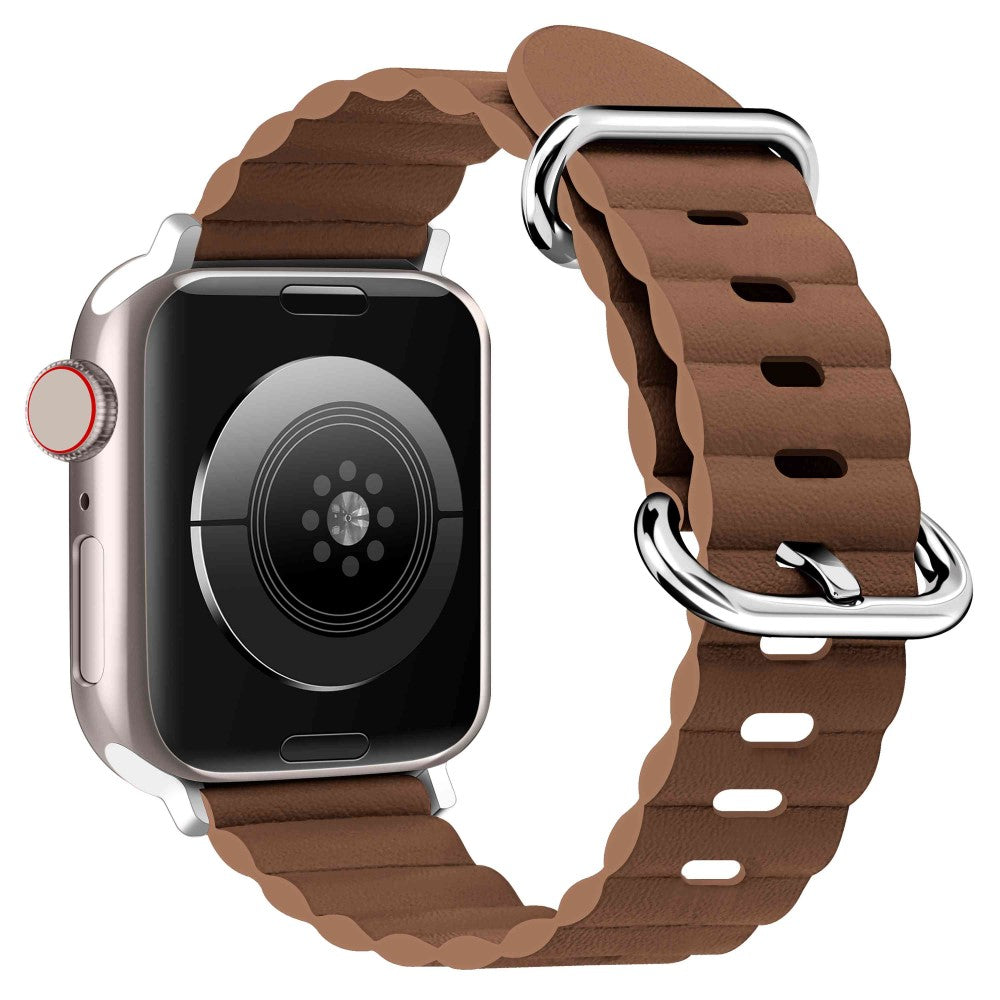 Meget hårdfør Universal Apple Ægte læder Rem - Brun#serie_2