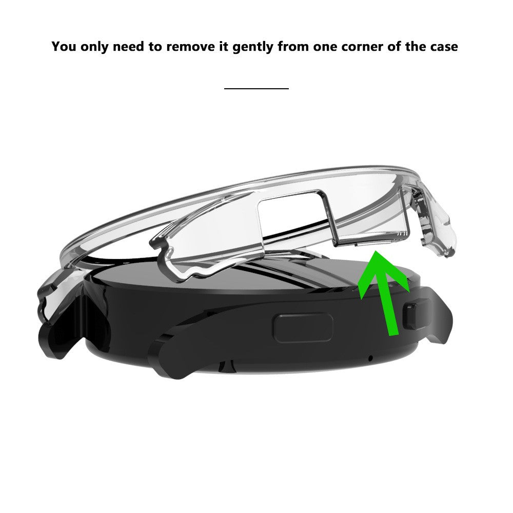 Samsung Galaxy Watch 5 (44mm) Gennemsigtig Plastik Bumper  - Sort#serie_4