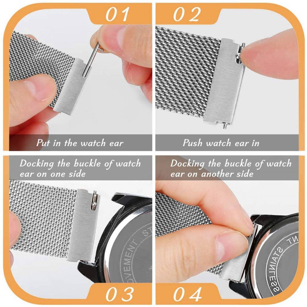 Meget slidstærk Universal Samsung Metal Rem - Sølv#serie_2