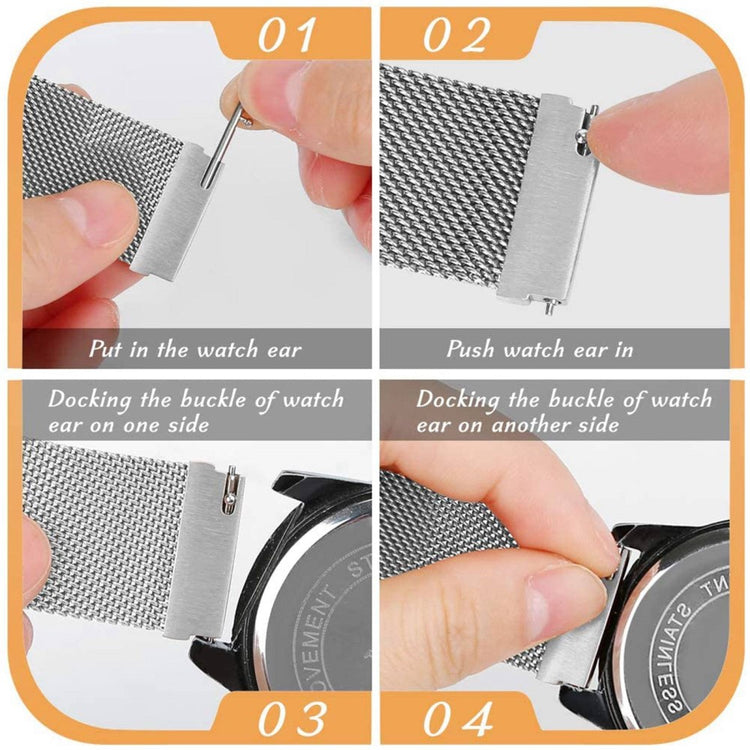 Meget slidstærk Universal Samsung Metal Rem - Sølv#serie_2