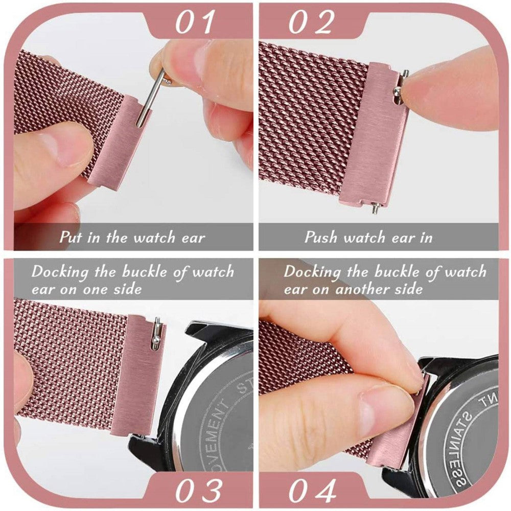 Meget slidstærk Universal Samsung Metal Rem - Pink#serie_4