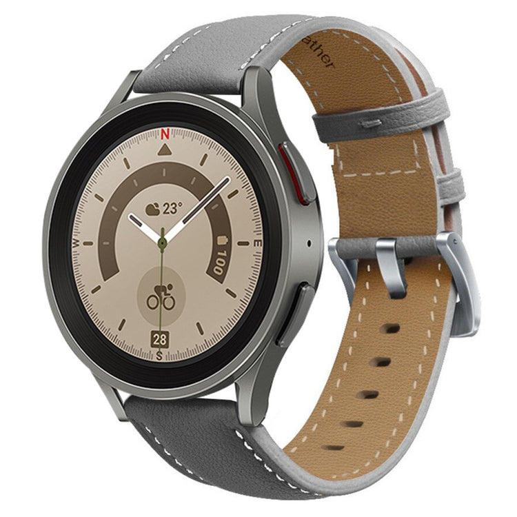 Elegant Universal Samsung Ægte læder Rem - Sølv#serie_3