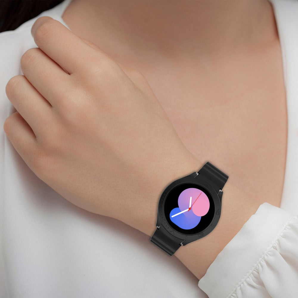  Samsung Galaxy Watch 5 (44mm) / Samsung Galaxy Watch 4 (44mm) Silikone Rem - Sort#serie_1