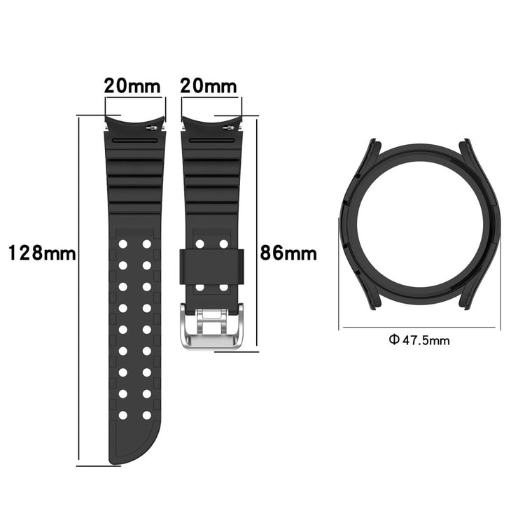  Samsung Galaxy Watch 5 (44mm) / Samsung Galaxy Watch 4 (44mm) Silikone Rem - Sort#serie_1