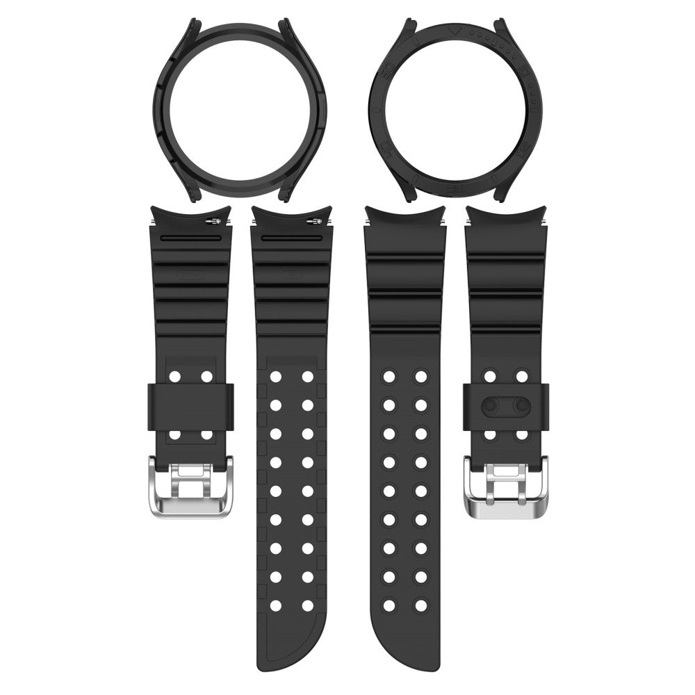  Samsung Galaxy Watch 5 (44mm) / Samsung Galaxy Watch 4 (44mm) Silikone Rem - Sort#serie_1