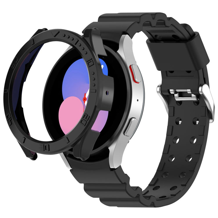  Samsung Galaxy Watch 5 (44mm) / Samsung Galaxy Watch 4 (44mm) Silikone Rem - Sort#serie_1