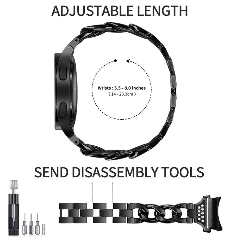 Super elegant Universal Samsung Metal og Rhinsten Rem - Sort#serie_1