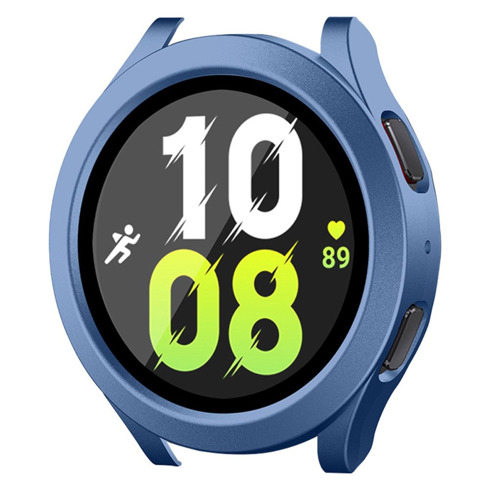 Meget Fint Samsung Galaxy Watch 5 (44mm) / Samsung Galaxy Watch 4 (44mm) Cover med Skærmbeskytter i Plastik og Hærdet Glas - Blå#serie_1