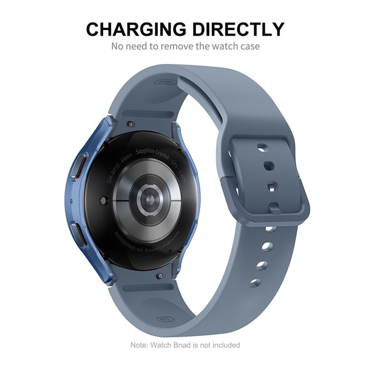 Meget Fint Samsung Galaxy Watch 5 (44mm) / Samsung Galaxy Watch 4 (44mm) Cover med Skærmbeskytter i Plastik og Hærdet Glas - Sort#serie_2