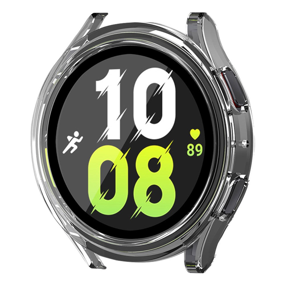 Meget Fint Samsung Galaxy Watch 5 (44mm) / Samsung Galaxy Watch 4 (44mm) Cover med Skærmbeskytter i Plastik og Hærdet Glas - Gennemsigtig#serie_7