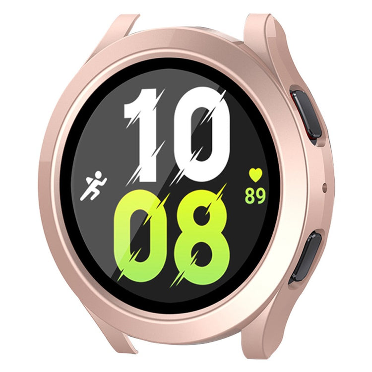 Meget Fint Samsung Galaxy Watch 5 (44mm) / Samsung Galaxy Watch 4 (44mm) Cover med Skærmbeskytter i Plastik og Hærdet Glas - Pink#serie_8