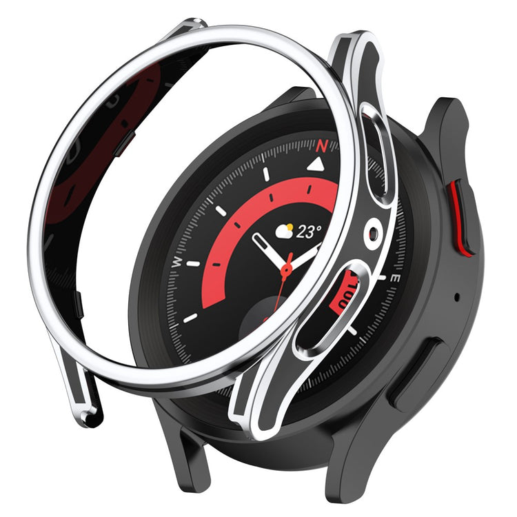 Samsung Galaxy Watch 5 Pro Plastik Cover med Hærdet Glas - Sort#serie_1
