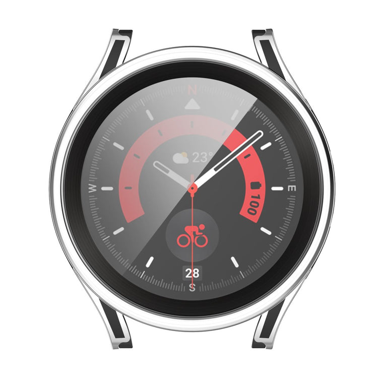 Samsung Galaxy Watch 5 Pro Plastik Cover med Hærdet Glas - Sort#serie_1