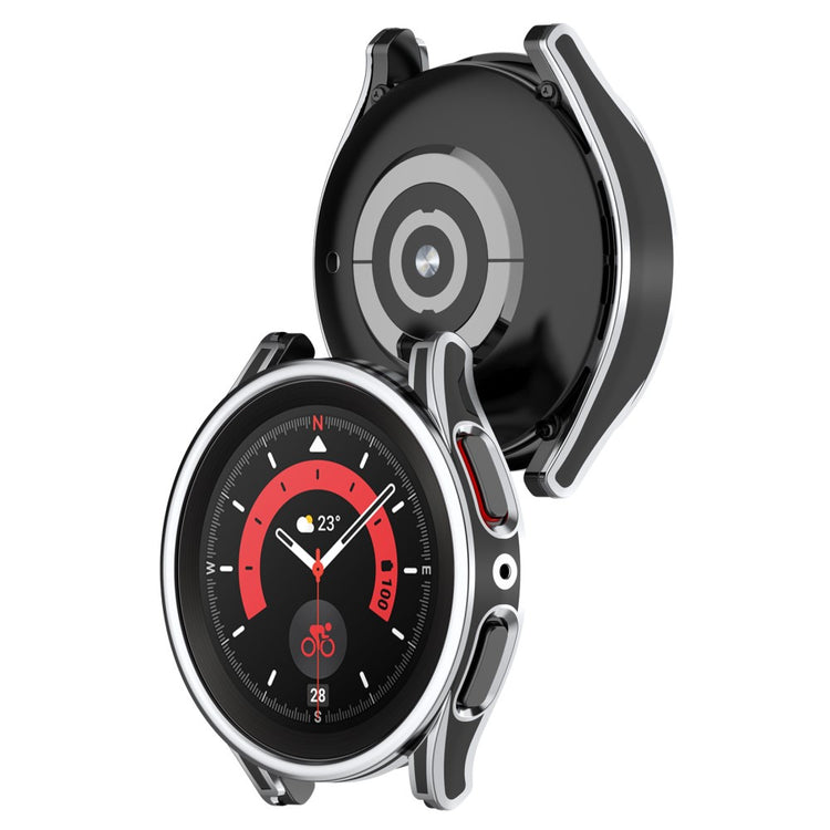 Samsung Galaxy Watch 5 Pro Plastik Cover med Hærdet Glas - Sort#serie_1