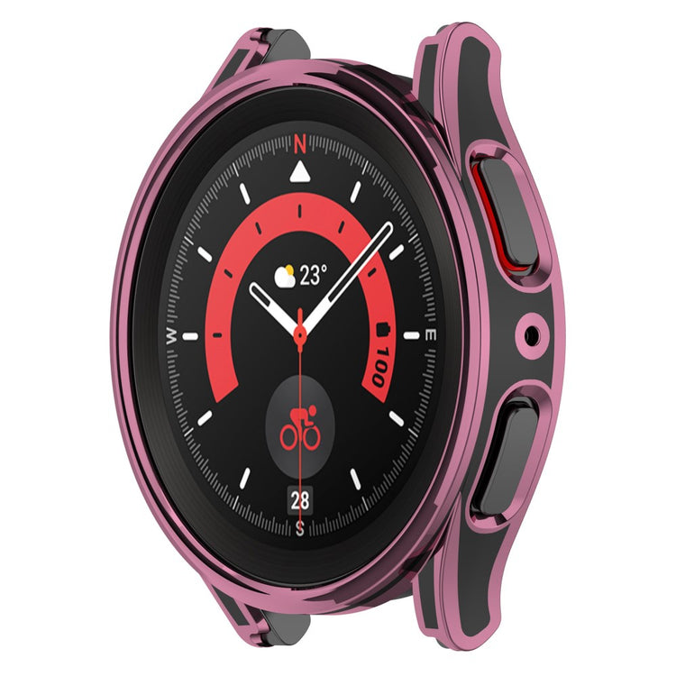 Samsung Galaxy Watch 5 Pro Plastik Cover med Hærdet Glas - Pink#serie_2