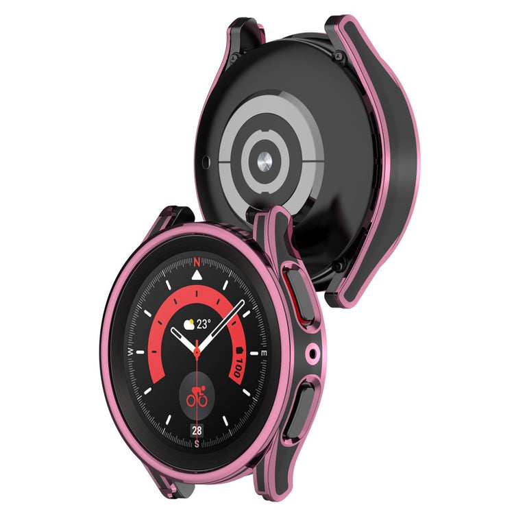 Samsung Galaxy Watch 5 Pro Plastik Cover med Hærdet Glas - Pink#serie_2