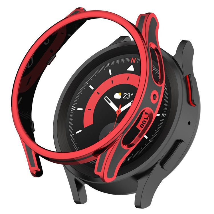 Samsung Galaxy Watch 5 Pro Plastik Cover med Hærdet Glas - Rød#serie_3
