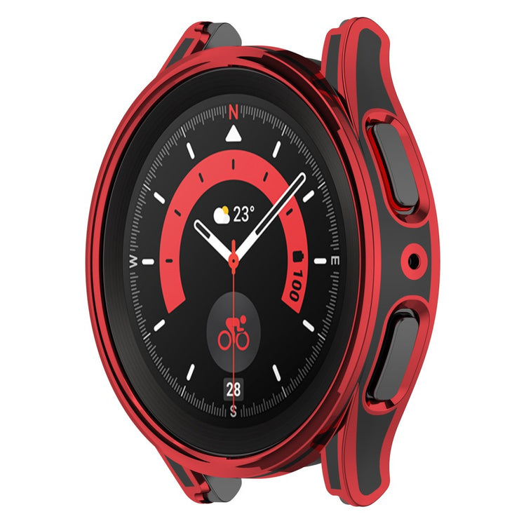 Samsung Galaxy Watch 5 Pro Plastik Cover med Hærdet Glas - Rød#serie_3