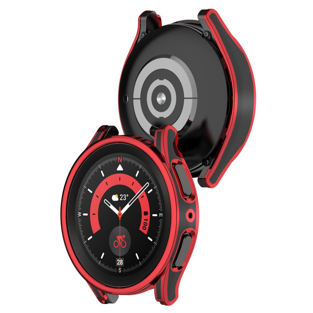 Samsung Galaxy Watch 5 Pro Plastik Cover med Hærdet Glas - Rød#serie_3