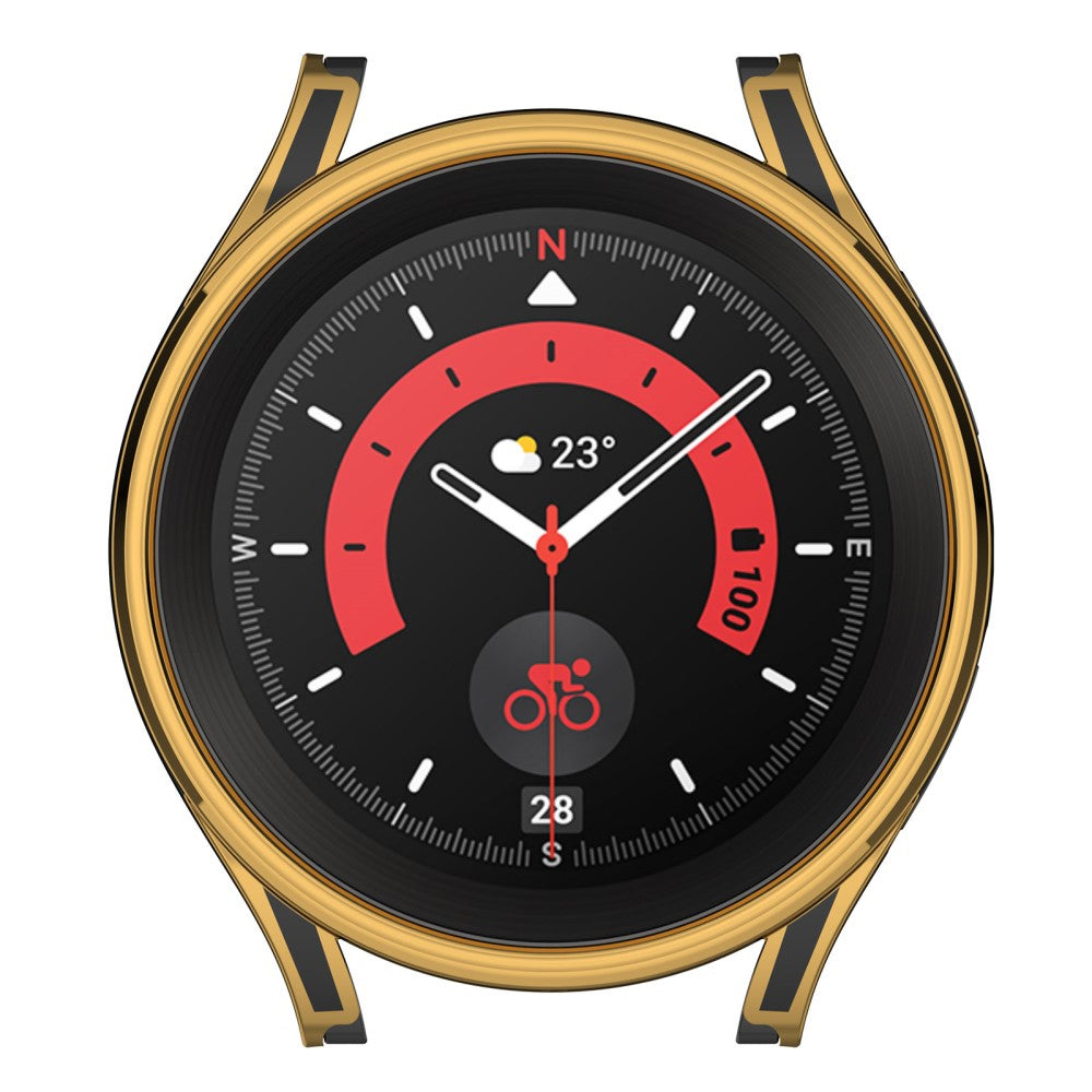 Samsung Galaxy Watch 5 Pro Plastik Cover med Hærdet Glas - Pink#serie_4