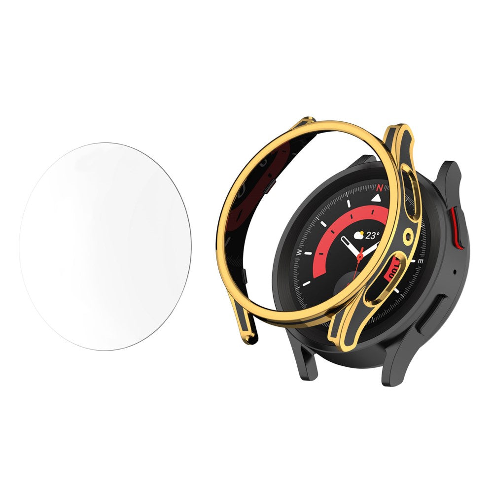 Samsung Galaxy Watch 5 Pro Plastik Cover med Hærdet Glas - Pink#serie_4