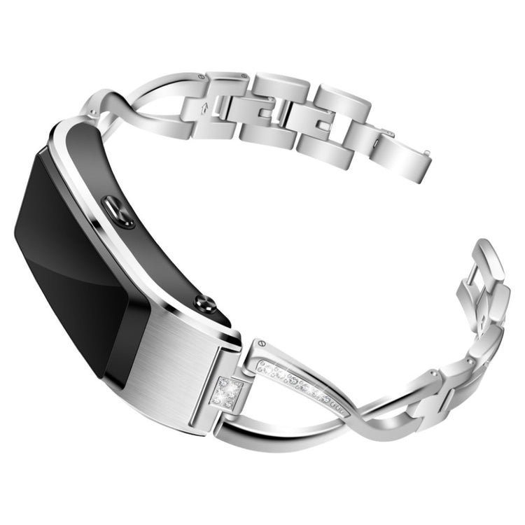 Mega komfortabel Huawei TalkBand B5 Metal og Rhinsten Rem - Sølv#serie_2