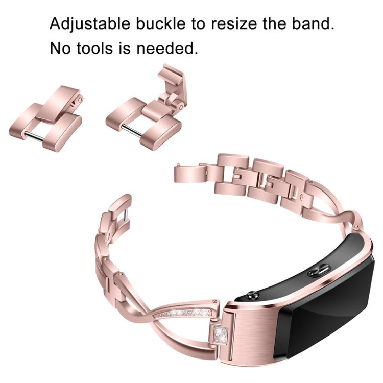 Mega komfortabel Huawei TalkBand B5 Metal og Rhinsten Rem - Pink#serie_3