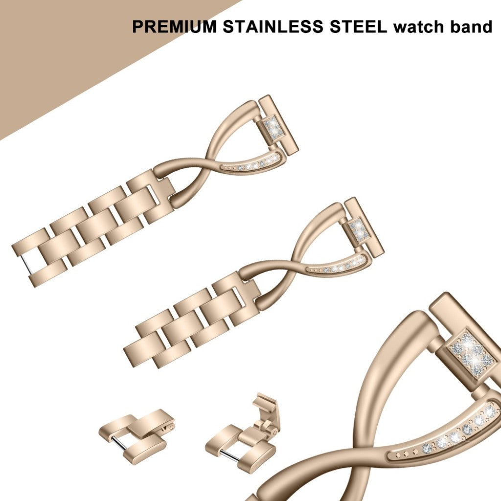 Mega komfortabel Huawei TalkBand B5 Metal og Rhinsten Rem - Guld#serie_5