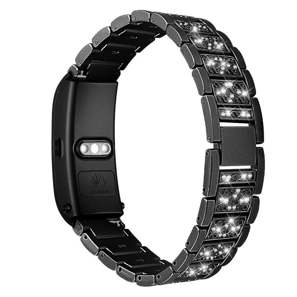 Vildt skøn Huawei TalkBand B5 Metal og Rhinsten Rem - Sort#serie_1