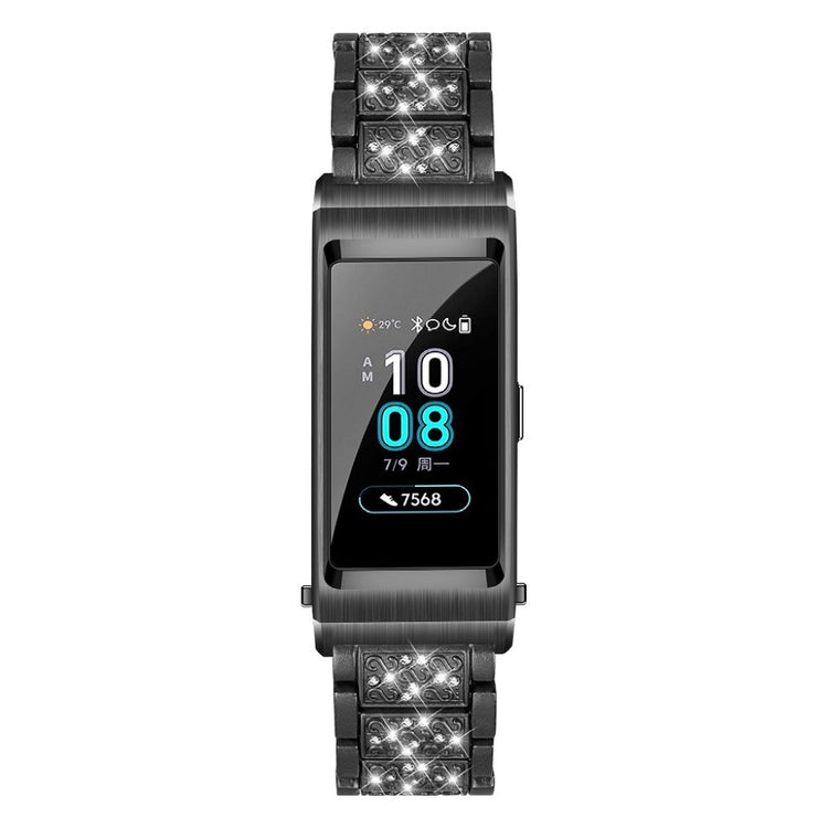 Vildt skøn Huawei TalkBand B5 Metal og Rhinsten Rem - Sort#serie_1