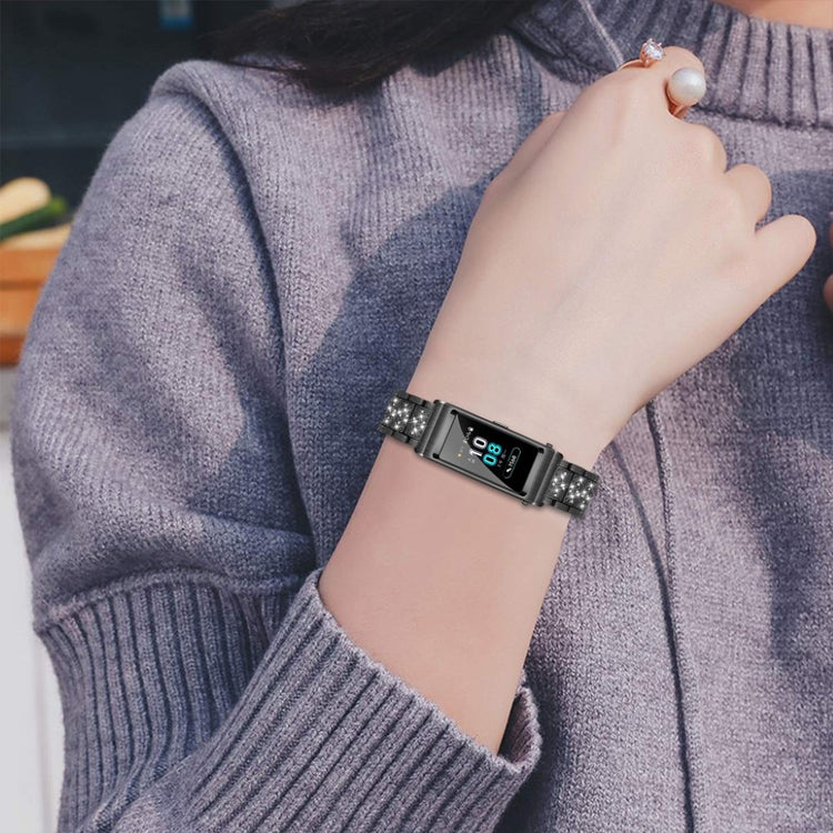 Vildt skøn Huawei TalkBand B5 Metal og Rhinsten Rem - Sort#serie_1