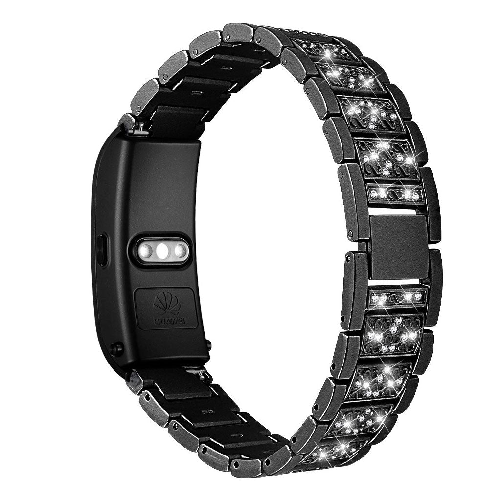 Vildt skøn Huawei TalkBand B5 Metal og Rhinsten Rem - Sort#serie_1