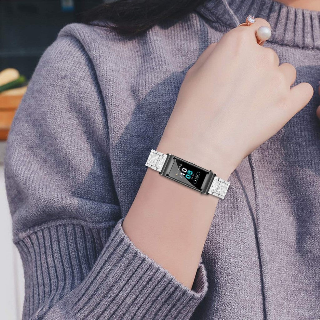 Vildt skøn Huawei TalkBand B5 Metal og Rhinsten Rem - Sølv#serie_2