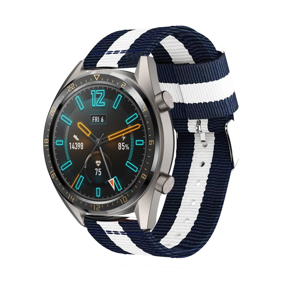 Super holdbart Huawei Watch GT Nylon Rem - Blå#serie_4