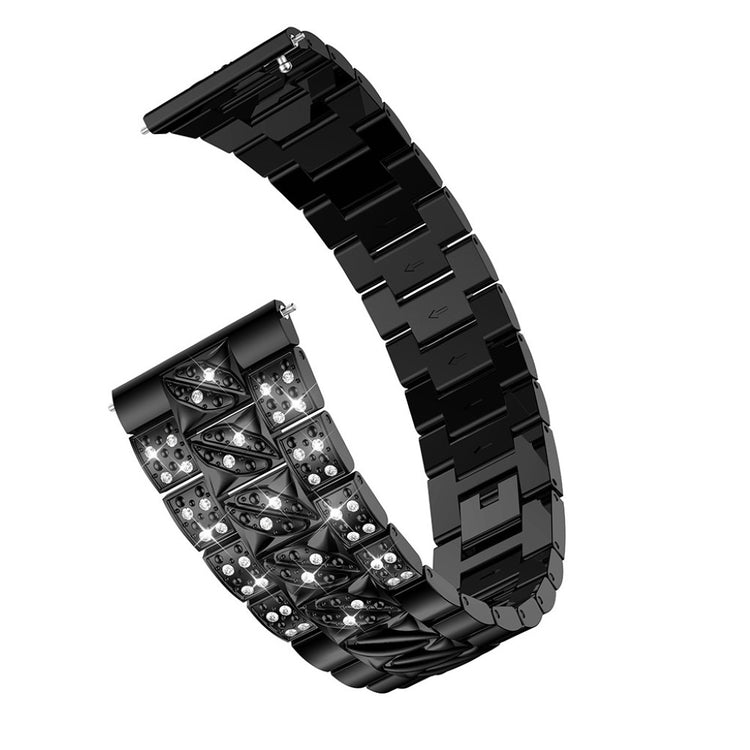 Super hårdfør Huawei Watch GT Metal og Rhinsten Rem - Sort#serie_1