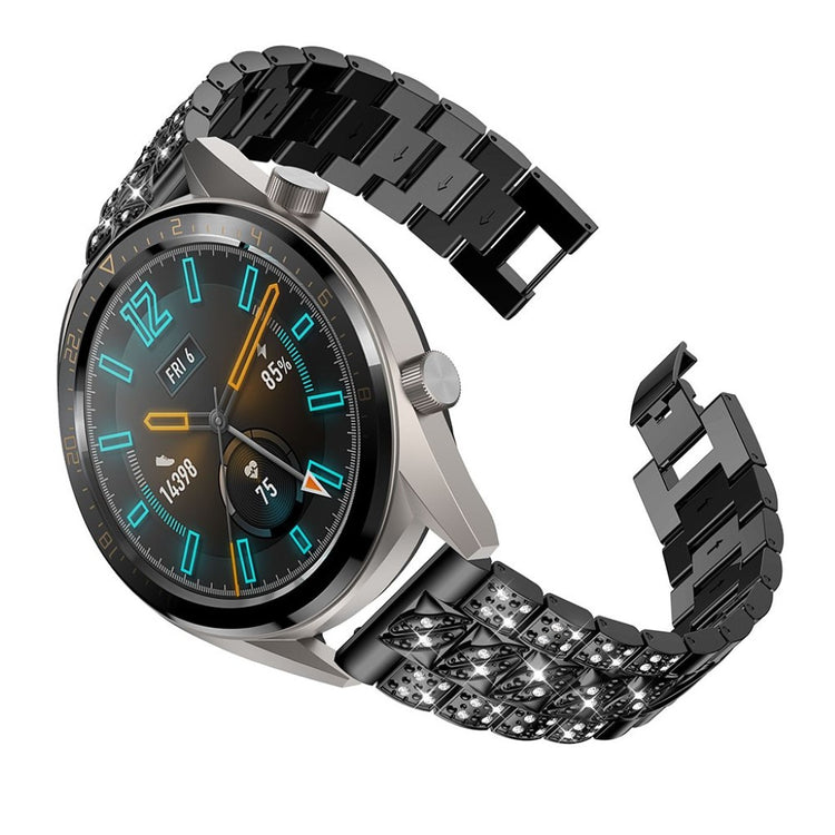 Super hårdfør Huawei Watch GT Metal og Rhinsten Rem - Sort#serie_1