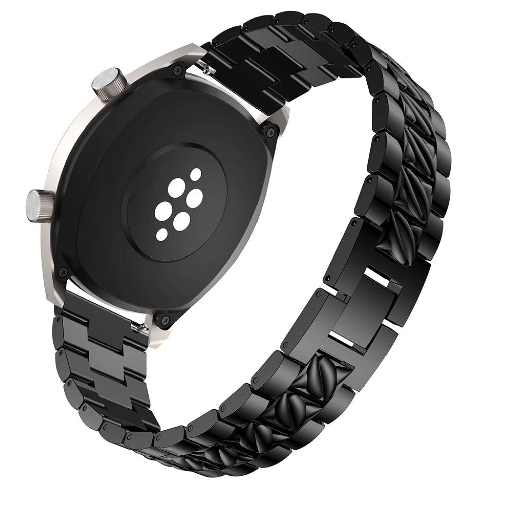 Super hårdfør Huawei Watch GT Metal og Rhinsten Rem - Sort#serie_1