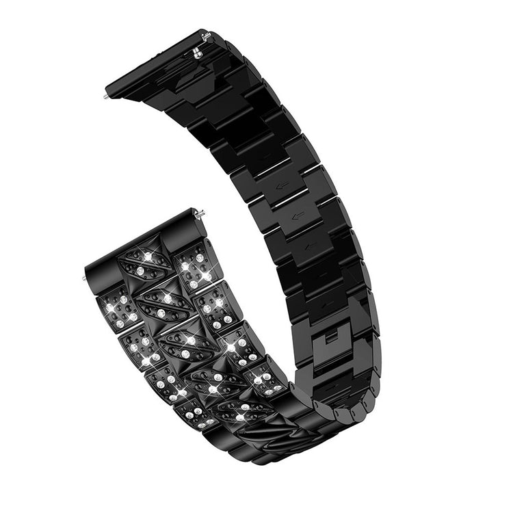 Super hårdfør Huawei Watch GT Metal og Rhinsten Rem - Sort#serie_1