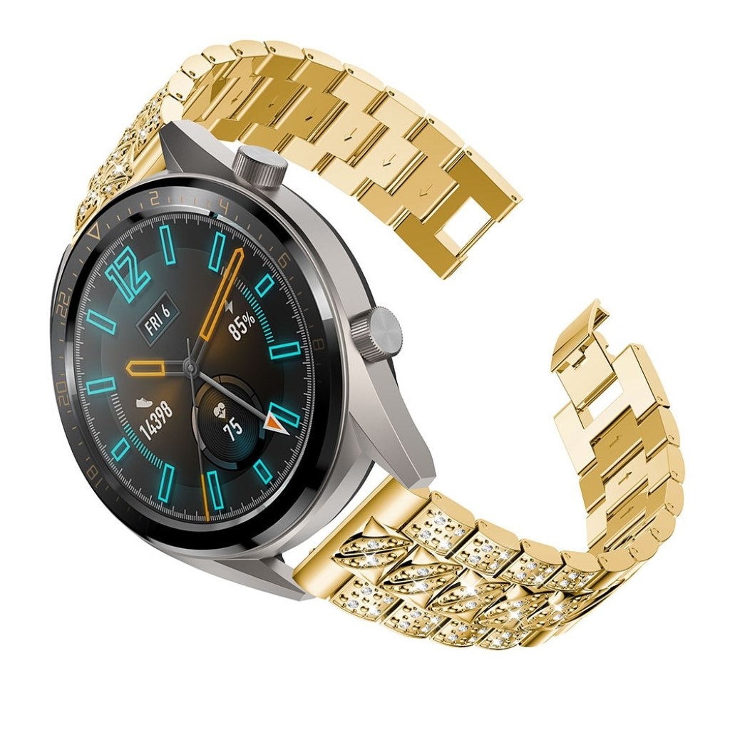 Super hårdfør Huawei Watch GT Metal og Rhinsten Rem - Guld#serie_2