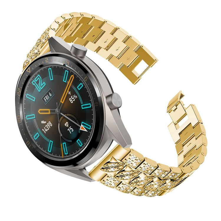 Super hårdfør Huawei Watch GT Metal og Rhinsten Rem - Guld#serie_2