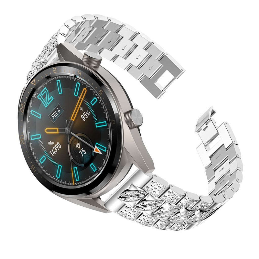 Super hårdfør Huawei Watch GT Metal og Rhinsten Rem - Sølv#serie_4