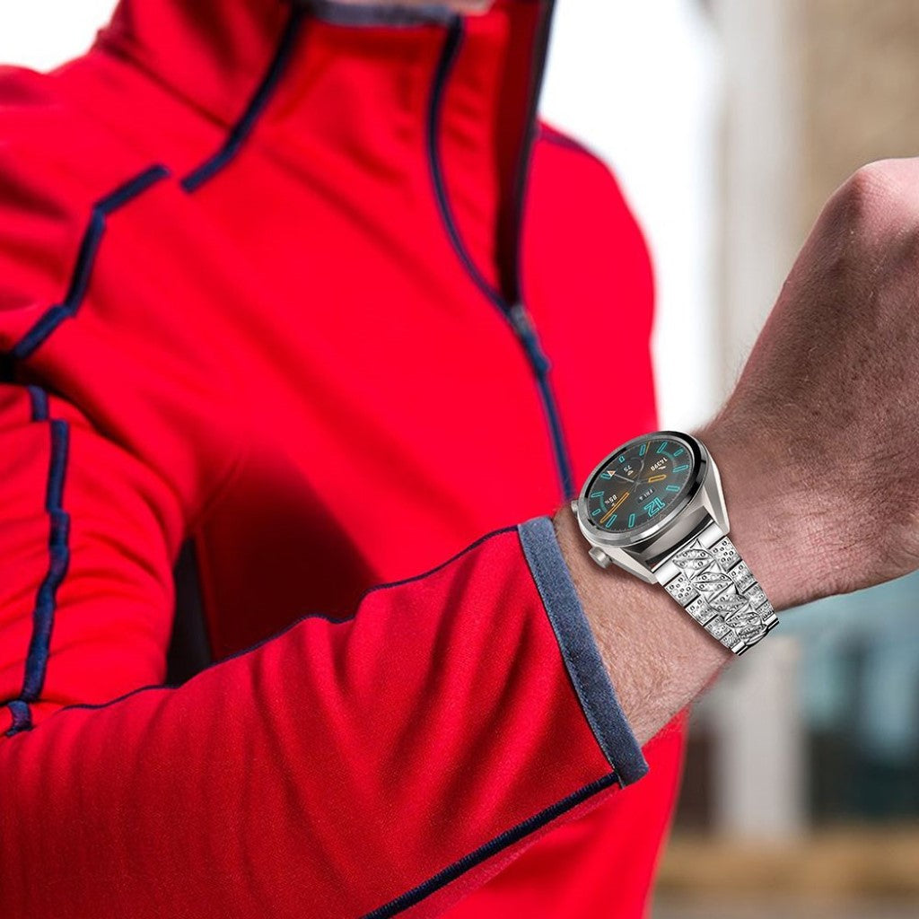 Super hårdfør Huawei Watch GT Metal og Rhinsten Rem - Sølv#serie_4