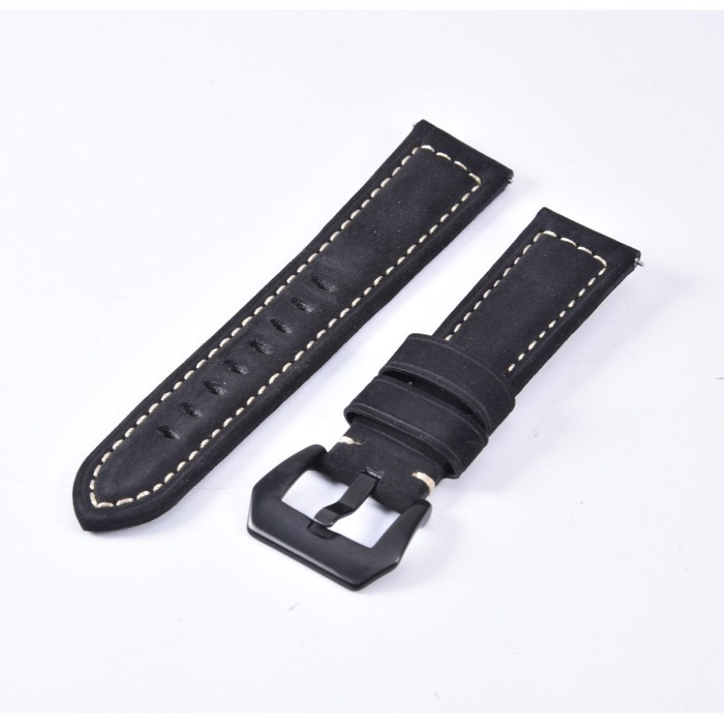 Slidstærk Huawei Watch GT Ægte læder Rem - Sort#serie_1