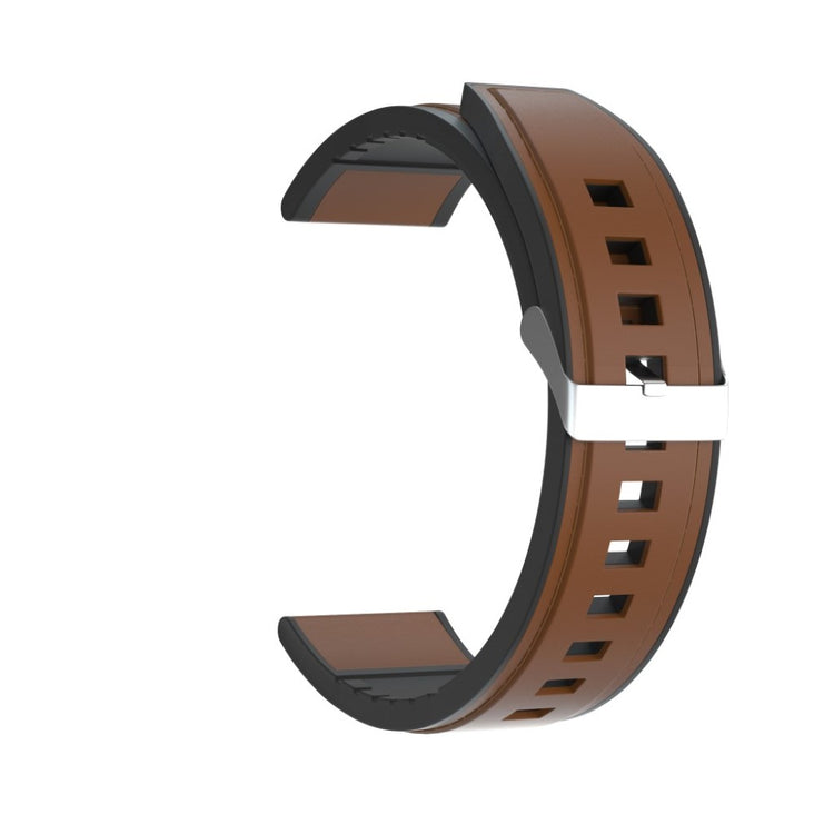Super slidstærk Huawei Watch GT Ægte læder og Silikone Rem - Brun#serie_2