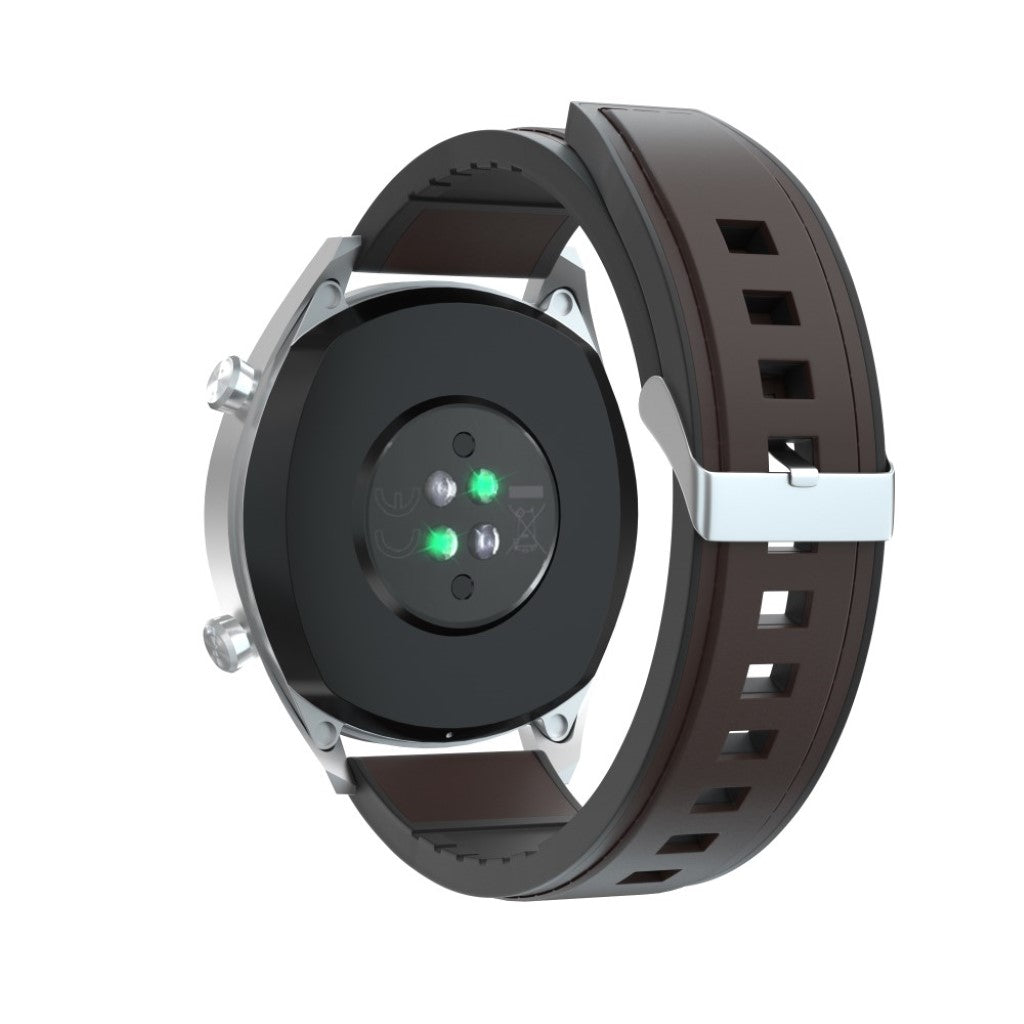 Super slidstærk Huawei Watch GT Ægte læder og Silikone Rem - Brun#serie_3