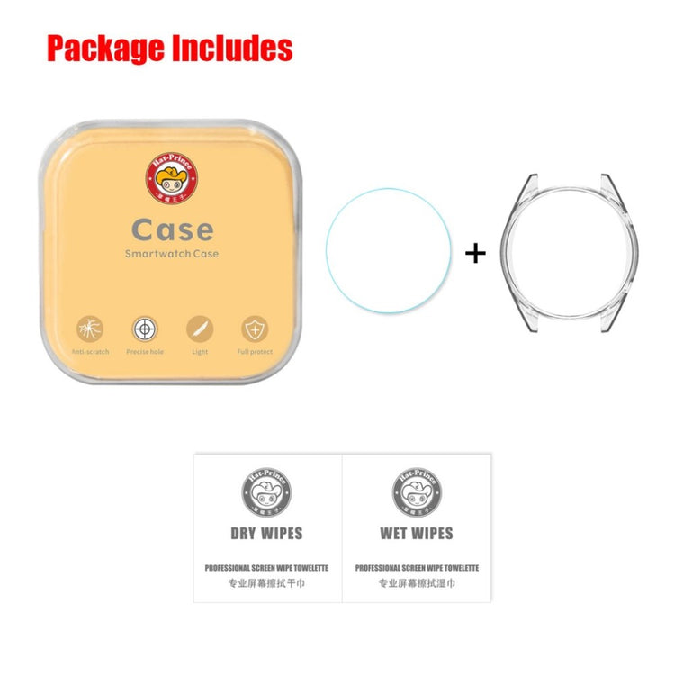 Super Fed Huawei Watch GT Cover med Skærmbeskytter i Plastik og Glas - Guld#serie_040