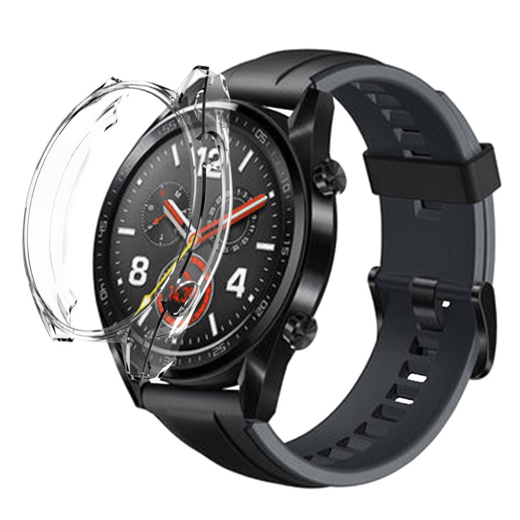 Super Fed Huawei Watch GT Cover med Skærmbeskytter i Plastik og Glas - Guld#serie_040