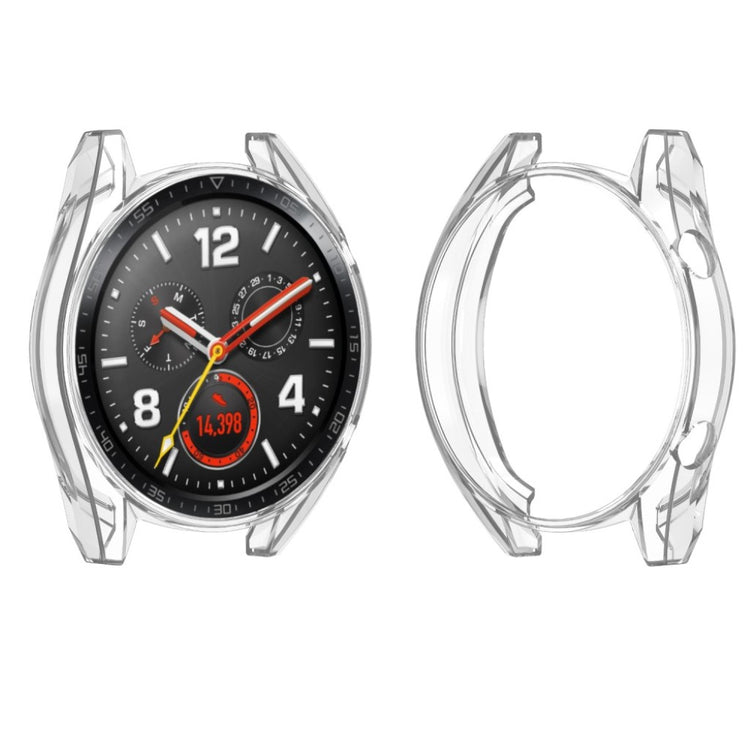 Super Fed Huawei Watch GT Cover med Skærmbeskytter i Plastik og Glas - Guld#serie_040