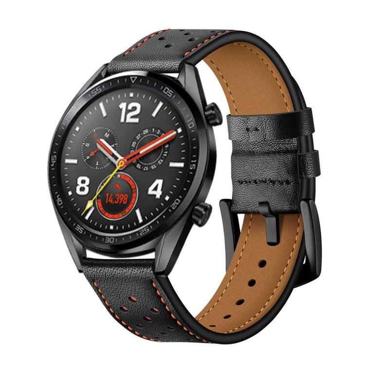 Sejt Huawei Watch GT Ægte læder Rem - Sort#serie_1
