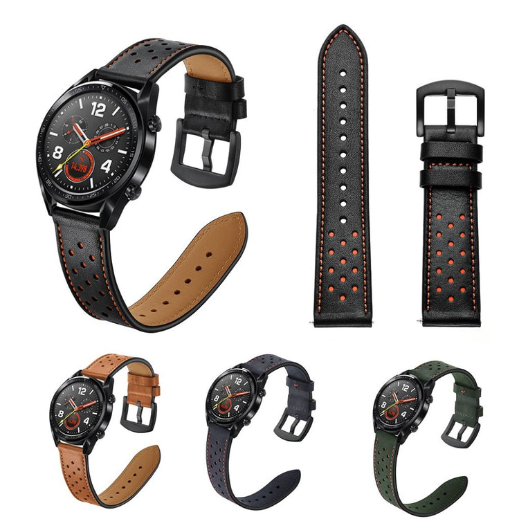 Sejt Huawei Watch GT Ægte læder Rem - Sort#serie_1